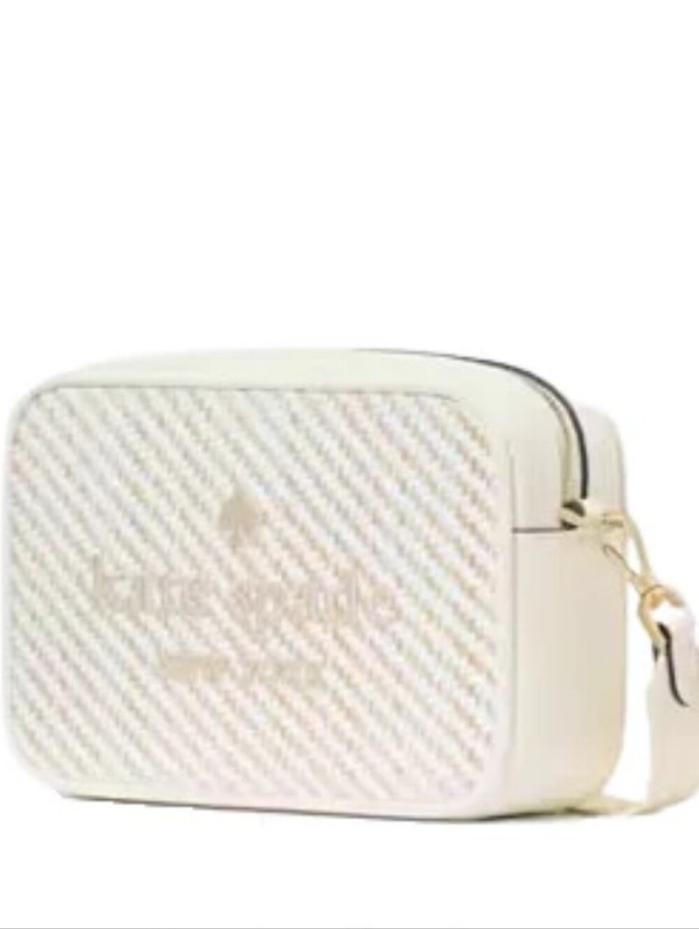 kate spade Cream Straw Camera Crossbody Bag